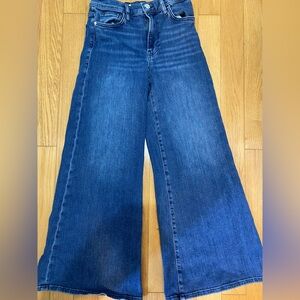 Frame Denim Wide Leg Jeans in Dark Blue Wash